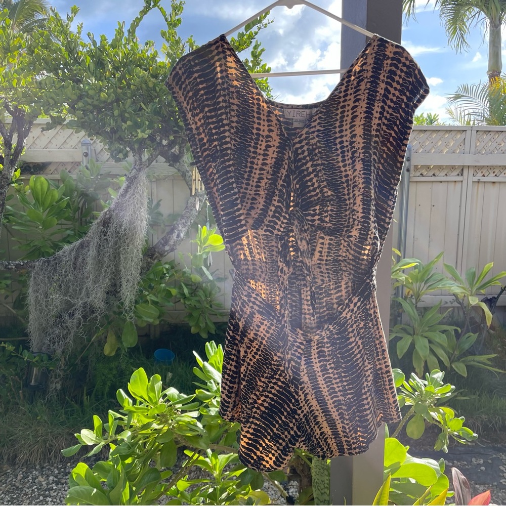YIREH romper with tie top and peekaboo cut out